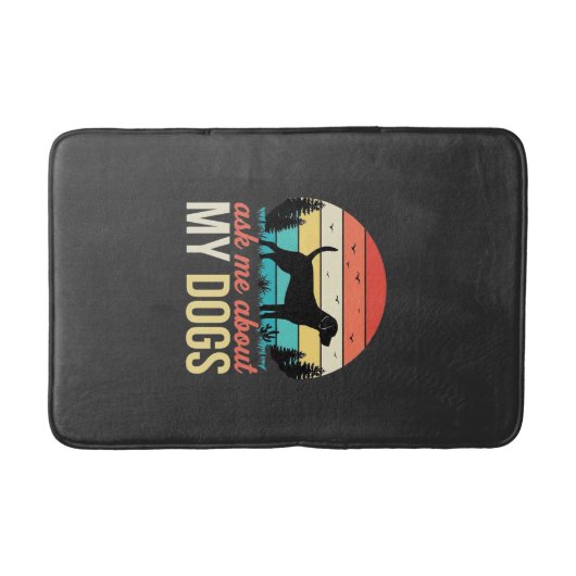Vraag me over mijn honden Retro Sunset_1 Badmat (Voorkant)