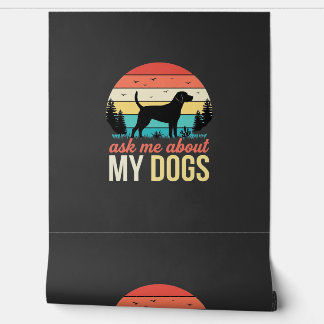 Vraag me over mijn honden Retro Sunset_1 Behang