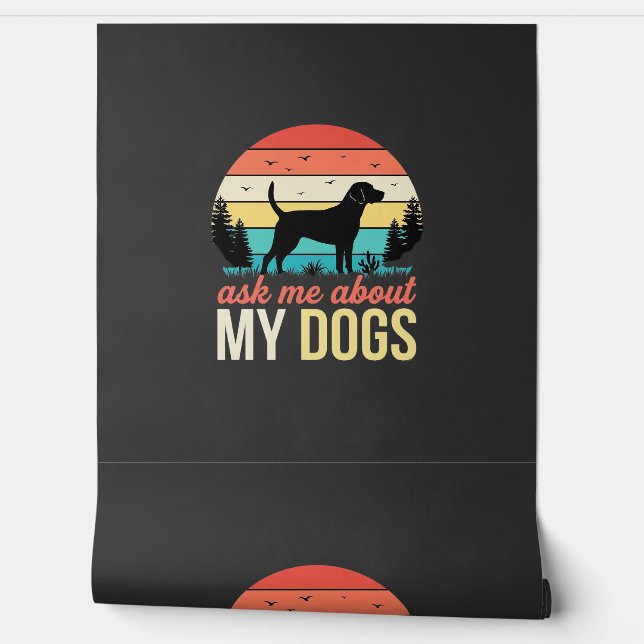 Vraag me over mijn honden Retro Sunset_1 Behang (Afrollen)