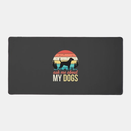 Vraag me over mijn honden Retro Sunset_1 Bureaumat (Voorkant)
