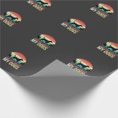 Vraag me over mijn honden Retro Sunset_1 Cadeaupapier (Hoek)