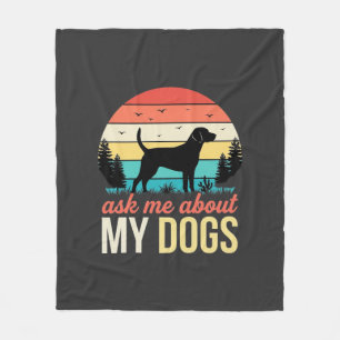 Vraag me over mijn honden Retro Sunset_1 Fleece Deken