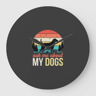 Vraag me over mijn honden Retro Sunset_1 Grote Klok