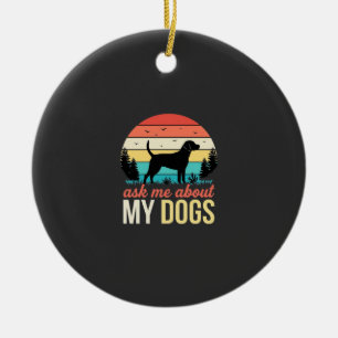 Vraag me over mijn honden Retro Sunset_1 Keramisch Ornament