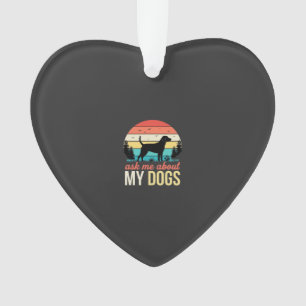 Vraag me over mijn honden Retro Sunset_1 Ornament
