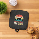 Vraag me over mijn honden Retro Sunset_1 Pannenlap (Top down)