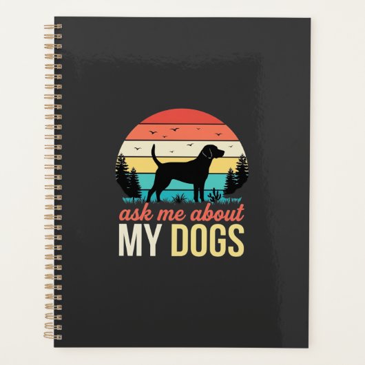 Vraag me over mijn honden Retro Sunset_1 Planner (Voorkant)