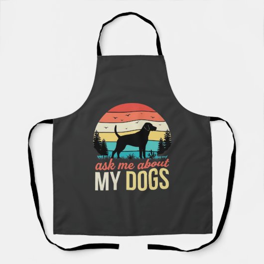 Vraag me over mijn honden Retro Sunset_1 Schort (Voorkant)