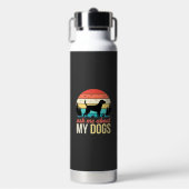 Vraag me over mijn honden Retro Sunset_1 Waterfles (Voorkant)