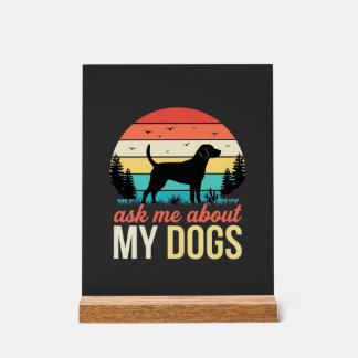 Vraag Me Over Mijn Honden Retro Zonsondergang_1 Acryl Bord