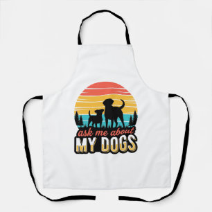 Vraag me over mijn honden Vintage hondenliefhebber Schort