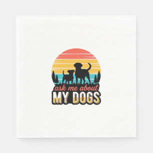 Vraag me over mijn honden Vintage hondenliefhebber Servet