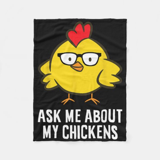 Vraag me over mijn kippen fleece deken (Voorkant)
