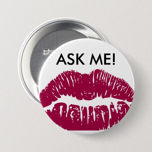 VRAAG ME OVER MIJN LIPSTICK BUTTON (Voorkant /achterkant)