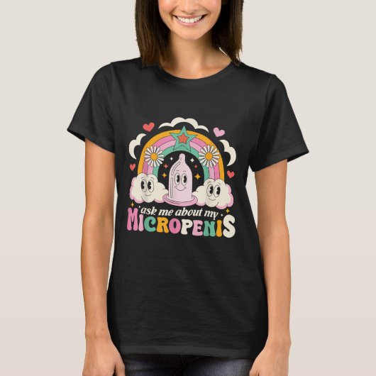 Vraag me over mijn micropenis grappige ongepaste a t-shirt (Voorkant)