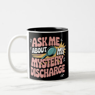 Vraag me over mijn mysterieuze afscheiding gênant tweekleurige koffiemok