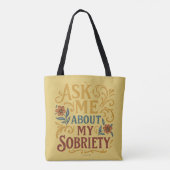 Vraag me over mijn nuchterheid - Tote Bag (Achterkant)