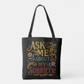 Vraag me over mijn nuchterheid - tote bag (Achterkant)