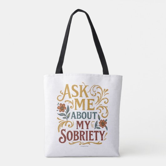 Vraag me over mijn nuchterheid - tote bag (Achterkant)