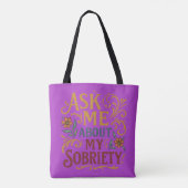 Vraag me over mijn nuchterheid - Tote Bag (Achterkant)