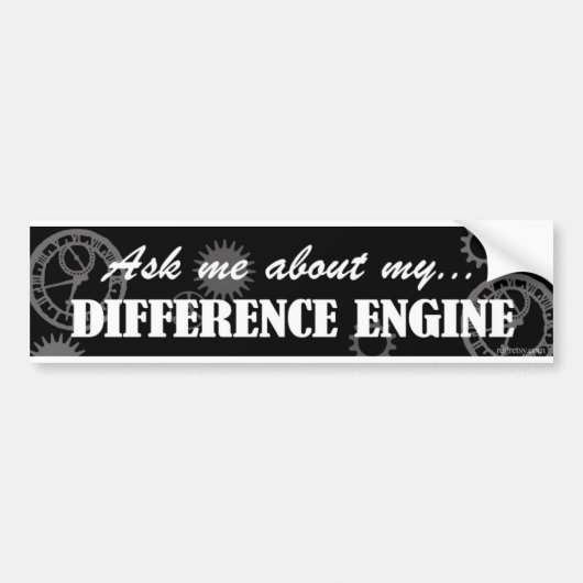 VRAAG ME OVER MIJN VERSCHILMACHINE BUMPERSTICKER (Voorkant)