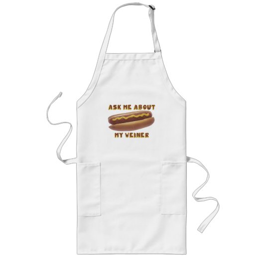 VRAAG ME OVER MIJN WEINER Bq Apron Lang Schort (Voorkant)