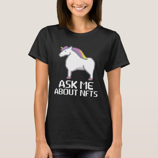 Vraag me over NFTs Non Fungable Token Crypto NFT T-shirt (Voorkant)