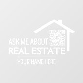 Vraag me over onroerend goed QR Code Decal (Vel)