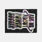 Vraag me over Power Soccer Funny Design Fleece Deken (Voorkant (Horizontaal))