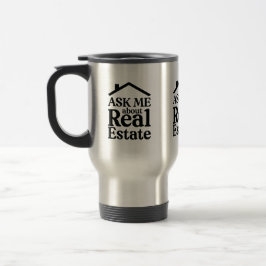 Vraag me over Real Estate Reis Mug Reisbeker