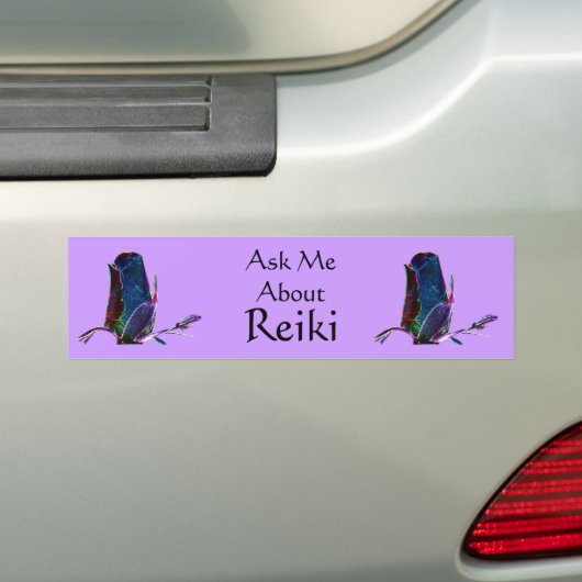 Vraag me over Reiki  Bumpersticker (Op auto)