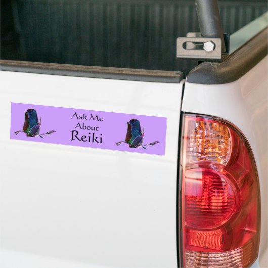 Vraag me over Reiki Bumpersticker (Op Truck)
