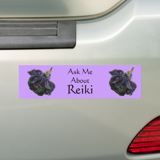 Vraag me over Reiki Roos Bumpersticker (Op auto)