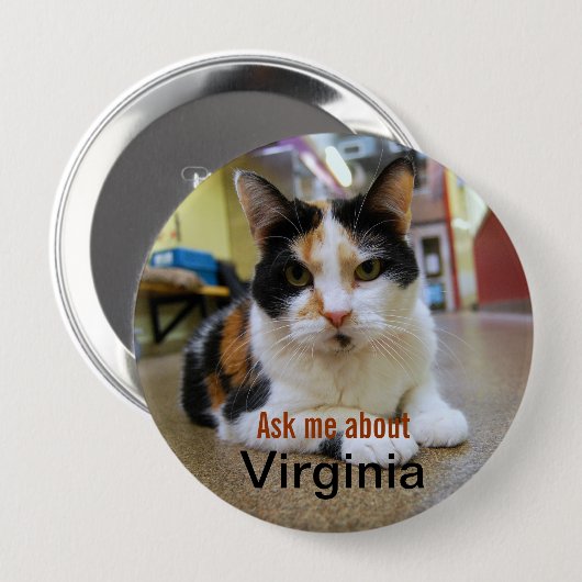 Vraag me over Virginia Button (Voorkant /achterkant)
