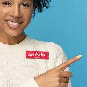 Vraag me Rode Vrijwilliger Naamplaatje