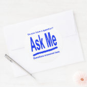 Vraag me Tickers Ronde Sticker (Envelop)