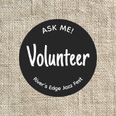 Vraag me Vrijwilligersbadge Ronde Sticker