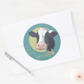 Vraag me waarom ik Vegan ben Ronde Sticker (Envelop)