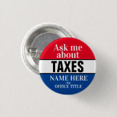 Vraag me wat belastingen zijn ronde button 3,2 cm (Voorkant /achterkant)