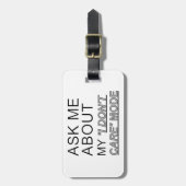 Vraag me wat ik niet kan schelen bagagelabel (Voorkant verticaal)