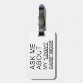 Vraag me wat ik niet kan schelen bagagelabel (Achterkant verticaal)