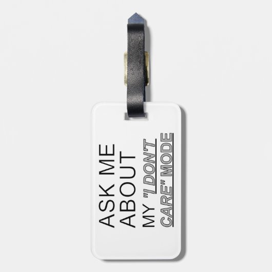 Vraag me wat ik niet kan schelen bagagelabel (Achterkant verticaal)