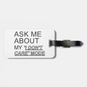 Vraag me wat ik niet kan schelen bagagelabel (Achterkant horizontaal)