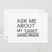 Vraag me wat ik niet kan schelen briefkaart (Voorkant / Achterkant)