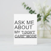Vraag me wat ik niet kan schelen briefkaart (Staand voorkant)