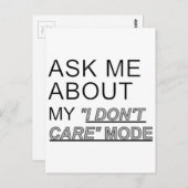 Vraag me wat ik niet kan schelen briefkaart (Voorkant / Achterkant)