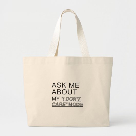 Vraag me wat ik niet kan schelen grote tote bag (Voorkant)