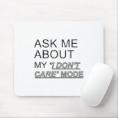 Vraag me wat ik niet kan schelen muismat (Met muis)