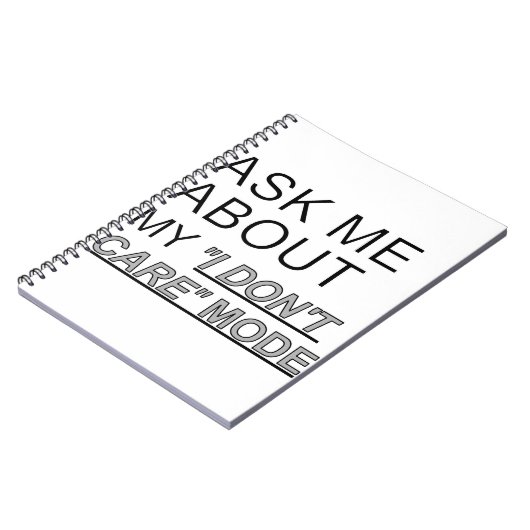 Vraag me wat ik niet kan schelen notitieboek (Linkerzijde)