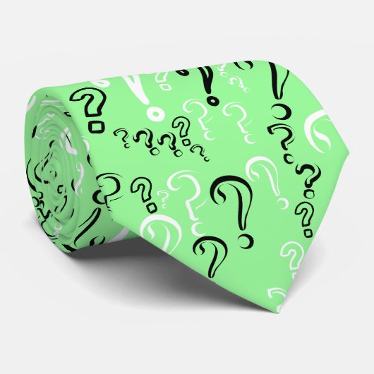 Vraag Merken Stropdas - Wit, Zwart, Bleek Groen (Opgerold)